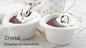  Presentation with ice cream cake - Presentation theme having lava cake with ice-cream background and a  colored foreground