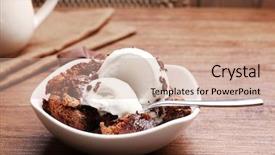  Presentation with ice cream cake - Audience pleasing slides consisting of lava cake with ice-cream backdrop and a soft green colored foreground