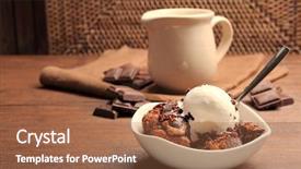  Presentation with ice cream cake - Theme enhanced with lava cake with ice-cream background and a red colored foreground