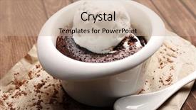  Presentation with ice cream cake - Cool new presentation design with lava cake with ice-cream backdrop and a coral colored foreground