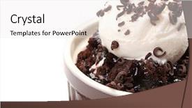  Presentation with ice cream cake - Beautiful slide deck featuring lava cake with ice-cream backdrop and a white colored foreground