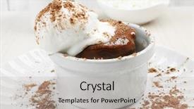  Presentation with ice cream cake - Slide set featuring lava cake with ice-cream background and a light gray colored foreground