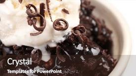  Presentation with ice cream cake - Presentation theme consisting of lava cake with ice-cream background and a wine colored foreground