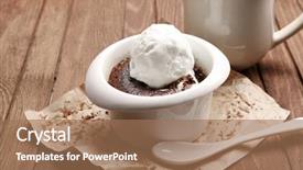  Presentation with ice cream cake - Slide deck with lava cake with ice-cream background and a  colored foreground