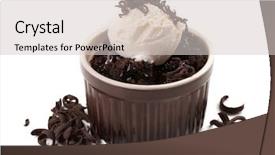  Presentation with ice cream cake - Beautiful PPT theme featuring lava cake with ice-cream backdrop and a  colored foreground