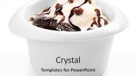  Presentation with ice cream cake - Audience pleasing theme consisting of lava cake with ice-cream backdrop and a light gray colored foreground