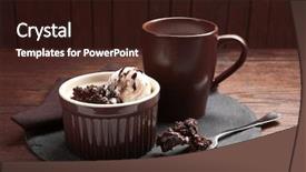  Presentation with ice cream cake - PPT theme having lava cake with ice-cream background and a  colored foreground