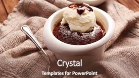  Presentation with ice cream cake - Amazing PPT theme having lava cake with ice-cream backdrop and a tawny brown colored foreground