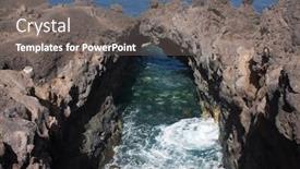  Presentation with caves - Amazing theme having lava caves on the coast of lanzarote canary islands spain backdrop and a gray colored foreground