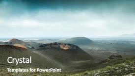  Presentation with lava - Presentation theme consisting of lava desert lanzarote canary island background and a tawny brown colored foreground