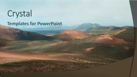 Presentation with lava - Beautiful presentation design featuring lava desert lanzarote canary island backdrop and a  colored foreground