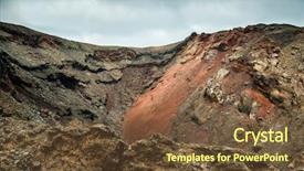  Presentation with volcano - Beautiful PPT layouts featuring lava desert lanzarote canary island backdrop and a tawny brown colored foreground