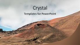  Presentation with volcano - PPT theme having lava desert lanzarote canary island background and a light gray colored foreground