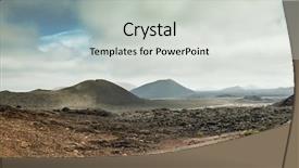  Presentation with volcano - Beautiful PPT theme featuring lava desert lanzarote canary island backdrop and a light gray colored foreground