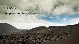  Presentation with volcano - Amazing theme having lava desert lanzarote canary island backdrop and a mint green colored foreground