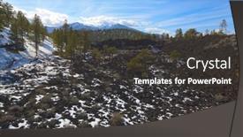  Presentation with lava - Presentation theme consisting of lava-field-at-sunset-crater background and a dark gray colored foreground