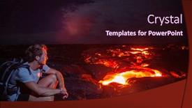  Presentation with lava - Presentation consisting of lava-flow-man-hiker background and a wine colored foreground