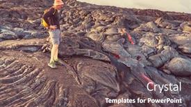  Presentation with lava - Presentation featuring lava-flow-on-big-island background and a dark gray colored foreground