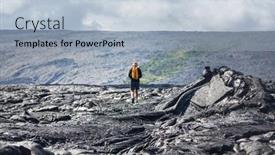  Presentation with lava - Colorful slide deck enhanced with lava-flow-on-big-island backdrop and a light blue colored foreground