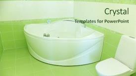  Presentation with design - Theme featuring lava lamp - luxurious modern design of bathroom background and a soft green colored foreground