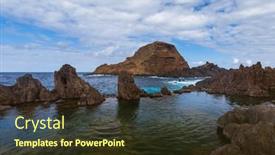  Presentation with lava - Slide deck with lava-pools-in-porto-moniz background and a tawny brown colored foreground