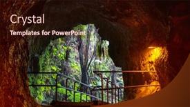  Presentation with lava - PPT theme having lava tube on big island hawaii usa background and a wine colored foreground