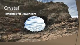  Presentation with lava - Cool new presentation theme with lava-window-at-dimmuborgir-myvatn backdrop and a dark gray colored foreground