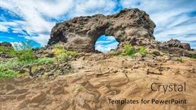  Presentation with lava - Slide set with lava-window-at-dimmuborgir-myvatn background and a coral colored foreground