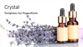  Presentation with oils - PPT theme featuring lavander - lavender flowers and aroma oils background and a white colored foreground