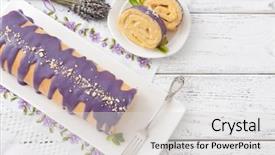  Presentation with lavender - Audience pleasing presentation consisting of lavander - sponge roll with lavender custard backdrop and a  colored foreground