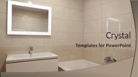  Presentation with mirror - Beautiful slide set featuring lavatory - interior of modern bathroom backdrop and a mint green colored foreground