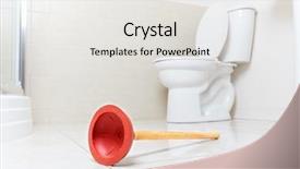  Presentation with closet - Slide set consisting of lavatory - toilet water closet plunger background and a white colored foreground