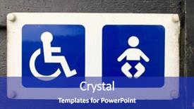  Presentation with sign disabled parking - Slides having lavatory and baby changing facilities background and a royal blue colored foreground
