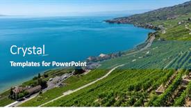  Presentation with region - PPT theme enhanced with lavaux-region-vineryard-and-lake background and a teal colored foreground