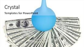  Presentation with dollar - Audience pleasing slide set consisting of lavement - default of usa dollar currency backdrop and a  colored foreground