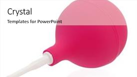  Presentation with pink and white balloons - Presentation having lavement - medical pink enema isolated background and a  colored foreground