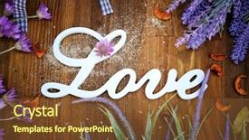  Presentation with rustic love - Presentation theme consisting of lavender and meadow herb background and a tawny brown colored foreground