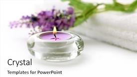  Presentation with aromatherapy - PPT layouts featuring lavender aromatherapy candle background and a white colored foreground