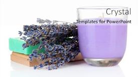  Presentation with soap - Amazing slide set having lavender candle with soap and fresh lavender isolated on white backdrop and a white colored foreground