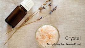  Presentation with lavender - Beautiful presentation design featuring lavender-essantial-oil backdrop and a soft green colored foreground