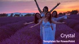  Presentation with lavender - Theme having lavender flower field on beautyful background and a wine colored foreground