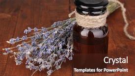  Presentation with lavender flowers - Slide set consisting of lavender-flowers-and-jar background and a tawny brown colored foreground