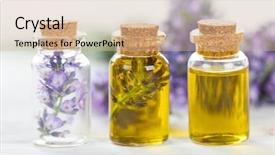  Presentation with essential oil - PPT layouts featuring lavender flowers with essential oil background and a coral colored foreground