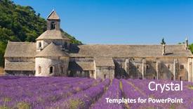  Presentation with lavender - Slide set with lavender gordes vaucluse provence - france background and a violet colored foreground
