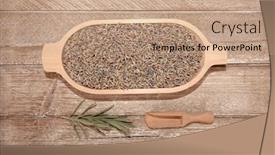  Presentation with lavender flowers - Cool new PPT theme with lavender-lavandula-angustifolia-dried-flowers backdrop and a coral colored foreground