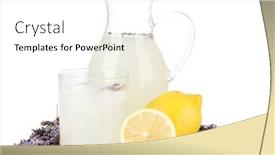  Presentation with lemonade - Beautiful PPT theme featuring lavender lemonade isolated on white backdrop and a white colored foreground