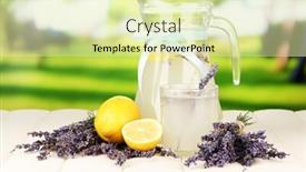  Presentation with lemonade - Cool new presentation design with view of the village of a guarda over the atlantic ocean from the mountain of santa tecla in galicia spain backdrop and a light blue colored foreground