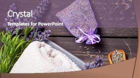  Presentation with wellness products - Amazing slide deck having lavender spa setting wellness theme backdrop and a coral colored foreground