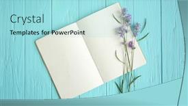  Presentation with lavender - Presentation theme enhanced with lavender-with-notebook-on-wooden background and a arctic colored foreground