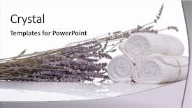  Presentation with lavender - Cool new slide set with lavender with three rolled towel for spa setting backdrop and a white colored foreground